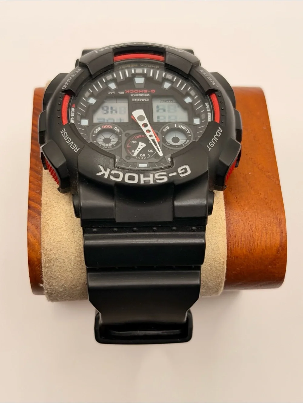 Casio G-Shock GA100-1A4, excellent, Digital &Analog Face, Black/Red